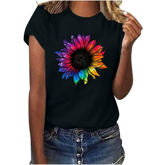 Birdeem T-Shirt Décontracté d'Été pour Femmes Manches Courtes Col Rond Ample Blouse Tops