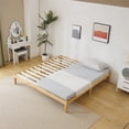thumbnail image 2 of PAPROOS King Size Bed Frame, Wooden Platform Bed with Strong Wood Slats Support, Heavy Duty Basic Bed Frame, No Box Spring Needed, Natural, 2 of 9
