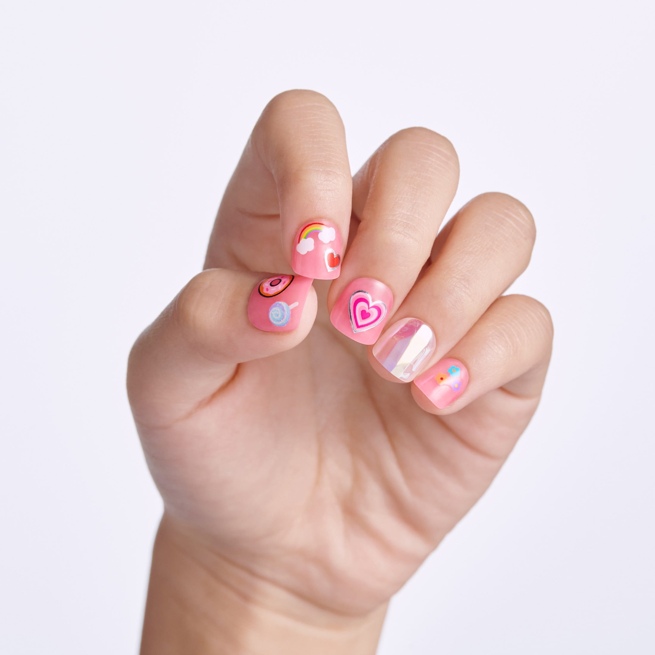 (3 pack) Impress Mini Press On Nail Artist Kit for Kids, Wannabe U, Squoval, 26 Press On Nails
