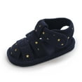 thumbnail image 6 of Odeerbi Infant Toddler Boys Girls Sandals Soft Sole Prewalker Shoes Kid Baby Summer Princess Sandals Breathable Non Slip Casual Shoes Dark Blue, 6 of 7