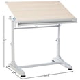 thumbnail image 5 of Stand Up Desk Store Adjustable Height and Angle Drafting Table Drawing Desk with Large Surface (Silver Frame/Birch Top, 40" W X 26" D), 5 of 5