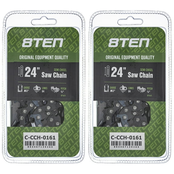 Semi Chisel Chainsaw Chain 24 inch .063 3/8 84DL for Husqvarna Jonsered 2 Pack 810-CCC2383H