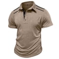 thumbnail image 3 of Long Sleeve Solid Color Casual Sweatshirt for Men with Lapel Collar and Front Pocket, Polyester-Rayon-Spandex Blend, Winter Spring Wear, 3 of 5