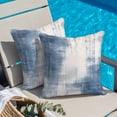 thumbnail image 5 of Abstract Art Throw Pillow Cover Blue Gary Watercolor Gradient Cotton Linen Cushion Cover Throw Pillow Case with Invisible Zipper for Couch Sofa Bed Chair Car 26x26 Inch, 5 of 14