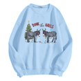 thumbnail image 7 of Sweatshirts for Women Winter Christmas Donkey Graphic Print Pullover Tops Regular Long Sleeve Crew Neck Casual Cozy Soft Loose Fall Womens Sweatshirts ZD Light Blue L, 7 of 7
