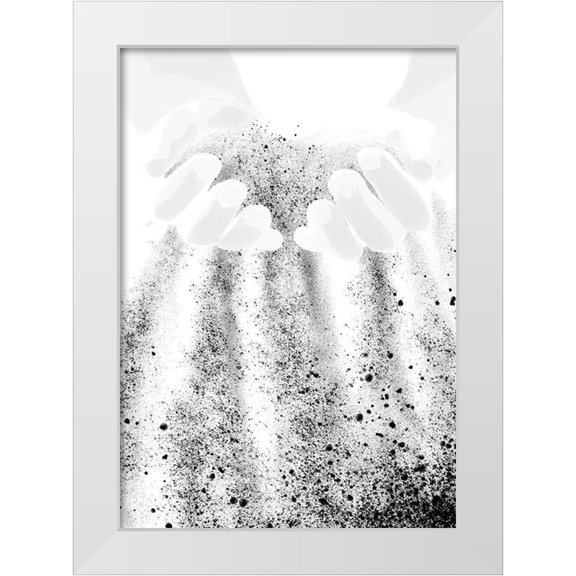 Artographie Studio 11x14 White Modern Wood Framed Museum Art Print Titled - Hands Sand
