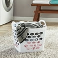 thumbnail image 2 of Mainstays Plastic Laundry Hamper, Flexible Square, Breathable with Handles, White, 2 of 11