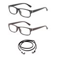 thumbnail image 1 of 2 Pair Newbee Fashion - "Walker" Slim Fit Vintage Style Two Tone Reading Glasses,1 Black & 1 Brown +1.75, 1 of 3