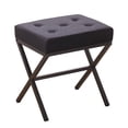 thumbnail image 6 of Tcbosik Velvet Tufted Upholstered Ottoman - 300LBS Weight Capacity, Modern Vanity Stool with X-Shaped Metal Legs and Non-Slip Footpads for Home Dorm (Black)​, 6 of 6