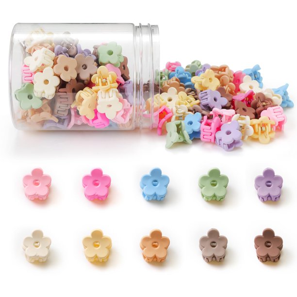 Pinzas para el cabello de flores pequeñas, 100 piezas, mini pinzas para el cabello, pinzas para bebés, lindas pinzas para la mandíbula, pasadores para el cabello, accesorios para el cabello para mujer
