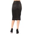 thumbnail image 3 of Fashion2Love Women's Juniors/Plus Size Calf - Length Pencil Stretch Denim Skirt, 3 of 6