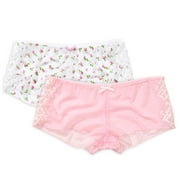 Fruit of the Loom - Mesh and Lace Boy-Leg Panties, 2-Pack