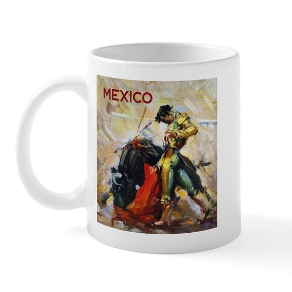 CafePress - Vintage Bullfighting Mug - 11 oz Ceramic Mug - Novelty Coffee Tea Cup
