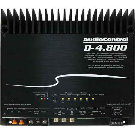 - AudioControl D-4.800 4/3/2 Channel High Power Amplifier W/ DSP & Matrixing