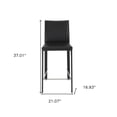 thumbnail image 3 of Set of Two Full Black Faux Leather Counter Stools, 3 of 7