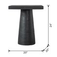 thumbnail image 6 of GZXS Modern Magnesium Square Side Table with Pedestal Base, 24" Tall Contemporary Accent Table for Living Room, Bedroom, or Entryway – Black, 6 of 9