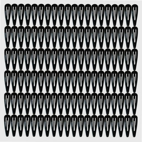 120 Pack 2 Inch Black Color Barrettes Women Metal Snap Hair Clips Accessories