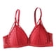 thumbnail image 4 of Sujetador sin aros Minnieouse para mujer lencería de realce copa de tres esquinas ropa interior transpirable Bralette Rojo S/M 70/75AB, 4 of 6