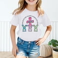 thumbnail image 2 of Summer Print T Shirt Girls' Cute Easter Print Short Sleeve T Shirt Top White 2Y-3Y, 2 of 4