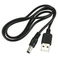 thumbnail image 1 of USB Cable 5.5mm / 2.1mm 5V DC Barrel Jack Power Cable (Black, 75cm), 1 of 6