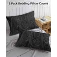 thumbnail image 3 of Black Abstract Pillow Covers Standard Size 2 Pack, Modern Geometric Minimalist Stripes Soft Bed Throw Pillowcases Breathable Cooling Long Lumbar Body Pillow Sham Cover for Bed Sofa 20''x26'', 3 of 7