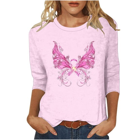 Fall Shirts for Women Vneck Womens Tops Casual Loose Fit 3/4 Sleeve Womens Tops Women's Blouses My Items