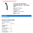 thumbnail image 2 of Front Left Outer Tie Rod End - Compatible with 2011 - 2014 Nissan LEAF 2012 2013, 2 of 2