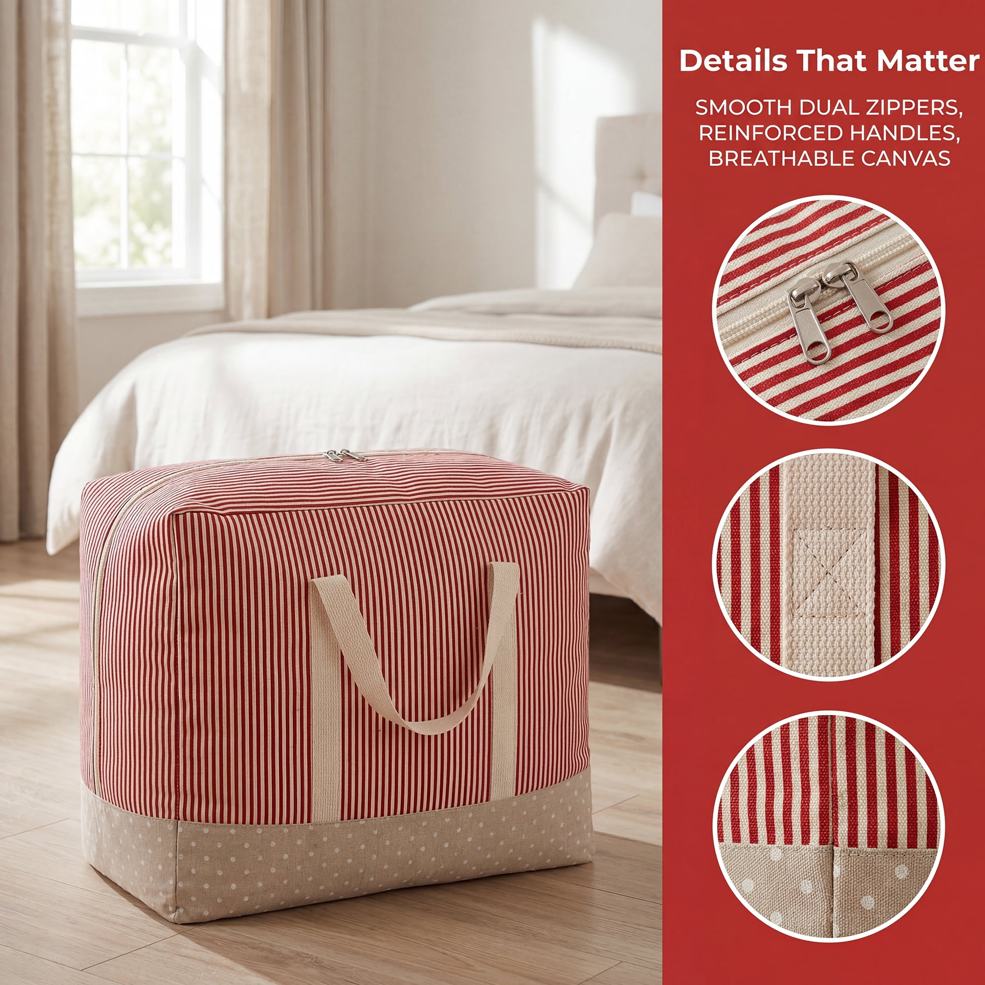 Unique Bargains Clothes Storage Bag for Closet Organizer Red 18.9"x13.8"x9.8"