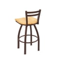 thumbnail image 2 of 411 Jackie 30-inch Low Back Swivel Bar Stool with Bronze Finish and Natural Oak Seat, 2 of 2