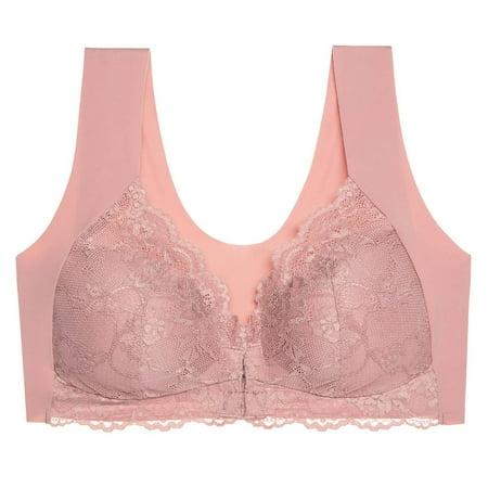 LEEy-World Lingerie for Women Plus Size Shockproof Bras Running Woman Dry Quick Underwear Size Fitness L with String Pink XL