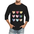 thumbnail image 2 of Nmnitkp Mens Shirts New Design Valentine's Day Love Print Men's Loose Fit Athletic 3/4 Sleeve T-Shirts Lightweight Quick Dry Short Tshirts Crew Neck Outdoor Workout Tops(Plus Size & Regular), 2 of 5