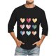 thumbnail image 1 of Camisas de Manga Larga para los Hombres Día de San Valentín Impresión Cuello Redondo Moda Casual, Mezcla de Poliéster de Lino de Algodón para Primavera Verano, 1 of 1