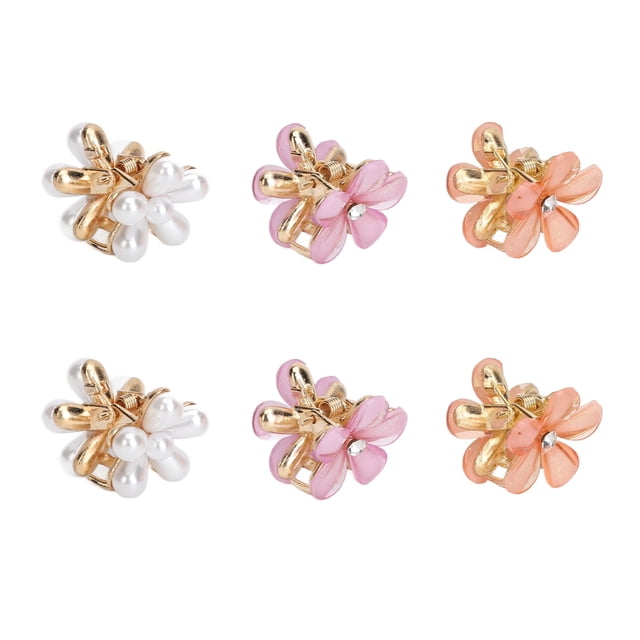 18 pinzas para el pelo con forma de flor en miniatura, pinzas para el pelo con forma de flor pequeña, pinzas para el pelo dulces a juego para niñas y mujeres