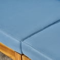 thumbnail image 5 of Luella Outdoor Modular Sectional Acacia Wood Loveseat with Cushions, Teak, Blue, 5 of 8