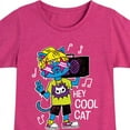 thumbnail image 3 of Instant Message - Hey Cool Cat Boombox - Toddler & Youth Girls Short Sleeve Graphic T-Shirt, 3 of 6