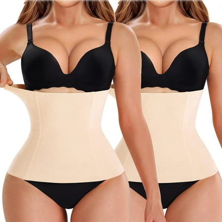 

2 Pack Waist Trainer for Women Tummy Control Body Shaper Postpartum Belly Band Waist Cincher Underbust Corset Girdle