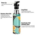 thumbnail image 3 of Yayeee 33oz Double Wall Stainless Steel Water Bottle with Flip Straw, Orange Glasses, 3 of 7