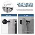 thumbnail image 3 of 1 Inch Industrial Curtain Rods for Windows , Blackout Wrap Around Curtain Rod, for Indoor and Outdoor, Simple Design, 66 to 120 Inches, Black, 3 of 8