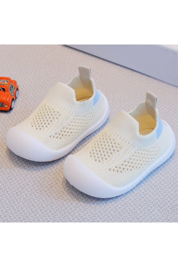 Infant Mesh Sneakers Breathable Non-Slip Soft Sole First Walker Shoes Black 12-18 Months