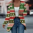 thumbnail image 7 of Antqov Womens Cardigan, Christmas Print Open Front Cardigans with Notched Lapel, Daily Trendy Relaxed Lightweight Comfy Casual Cardigan Jackets, 7 of 7