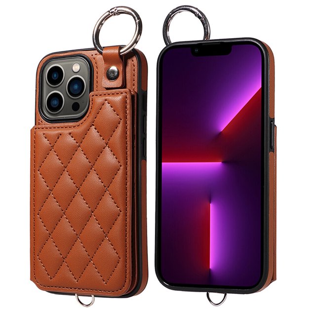 iPhone 13 PRO MAX Case ,Card Slots Leather Wrist Strap Phone Cover for iPhone 13 PRO MAX