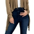 thumbnail image 3 of International Concepts Womens Cascade Open Front Cardigan Chestnut Heather L, 3 of 3