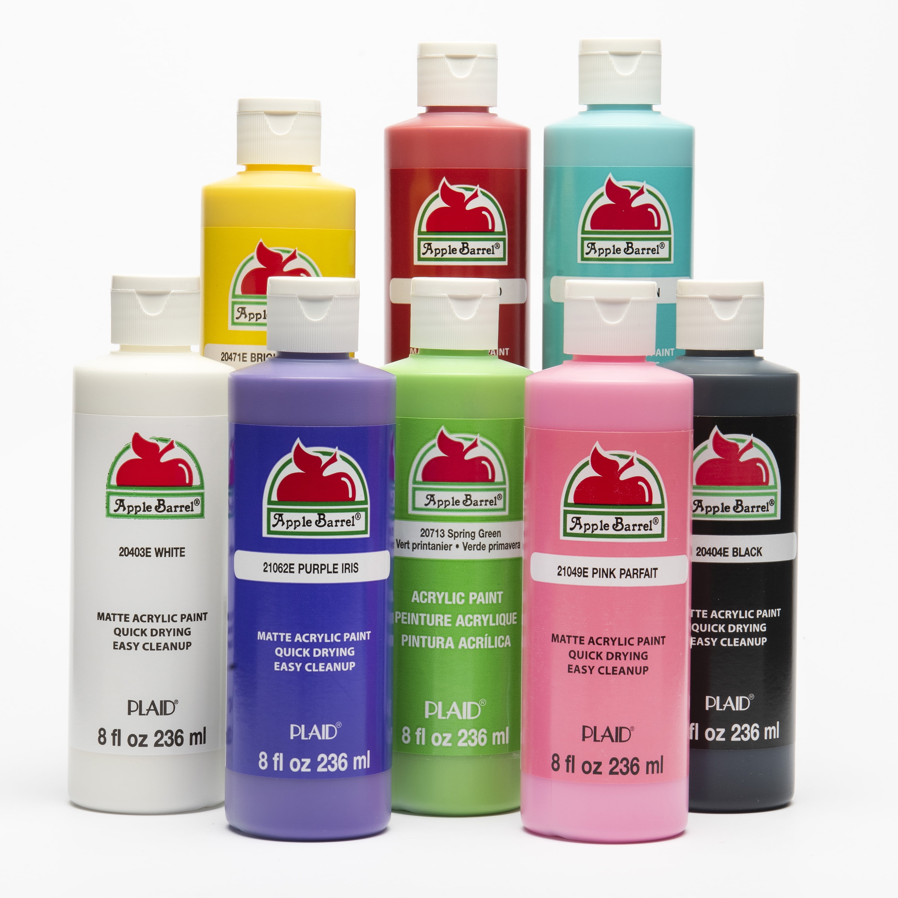 Apple Barrel Acrylic Paint Rainbow SET 7 Bottles of 8 Oz Each. See  Pictures. 
