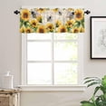 thumbnail image 7 of Sunflower Farmhouse Kitchen Curtains, Spring Summer Floral 3-Piece Kitchen Curtain Valance and Tiers Set 24 Inch Length, Vintage Bee Rod Pocket Half Window Curtains for Cafe Living Room Bathroom, 7 of 7