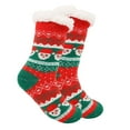 thumbnail image 2 of Harpily Mid Calf Socks for Women Christmas Themed Thick Fleece Warm with Fuzzy Turn‑over Cuff Novelty Holiday Socks for Colorful Holiday Gifts, 2 of 2