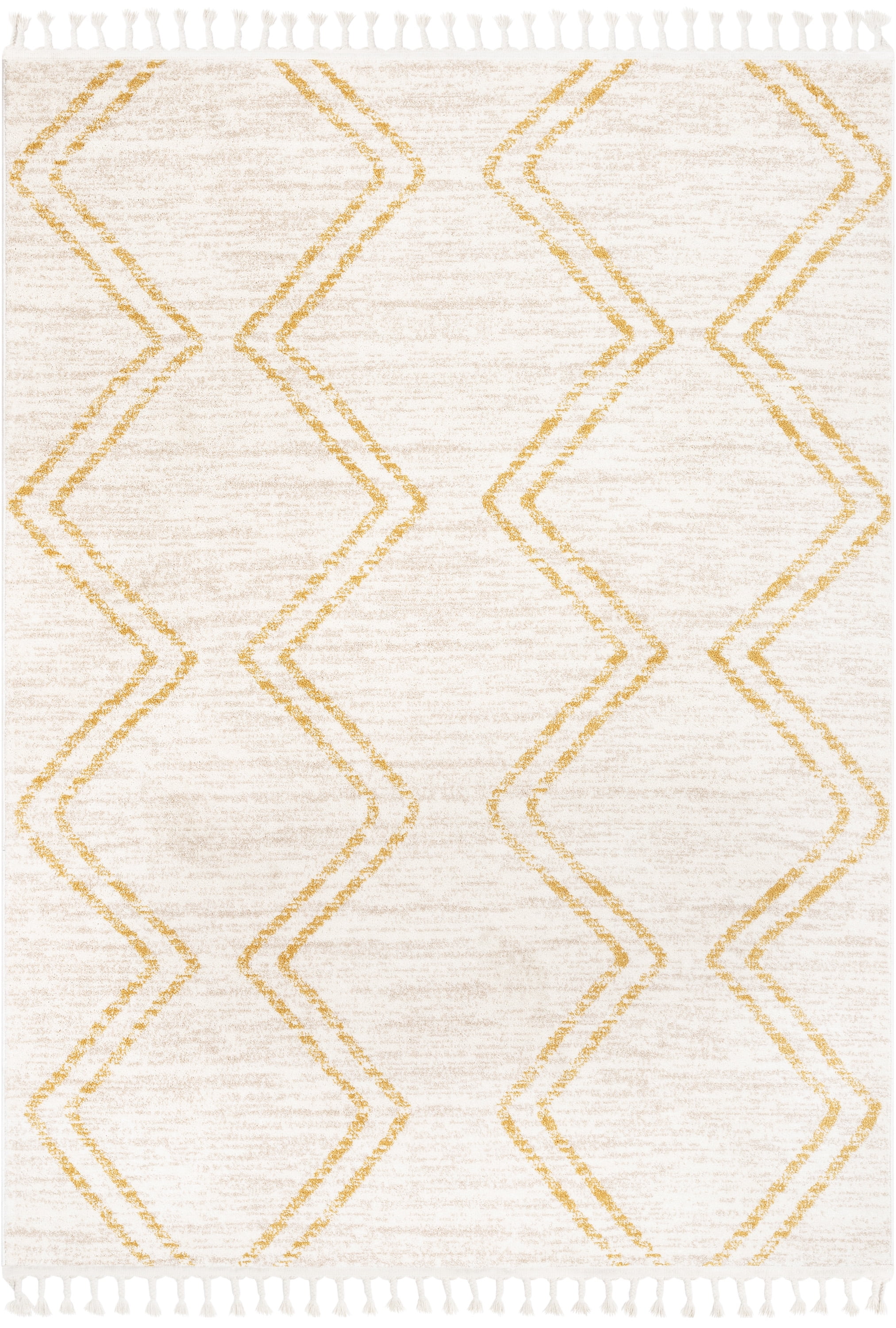 Well Woven Kennedy Reeve Modern Chevron Pattern Yellow Ivory 3'11" x 5'3" Kids Area Rug