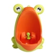 thumbnail image 3 of Orinal de pie para entrenamiento de inodoro para niños, orinal portátil de cartón con forma de rana, orinal de pie para niños, interior y exterior, 2 naranja verde, 3 of 8