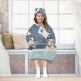 thumbnail image 7 of FORMRS Wearable Blanket Hoodie with Sleeves for Kids Cozy Flannel Sweatshirt, Cute Animals, 7 of 7