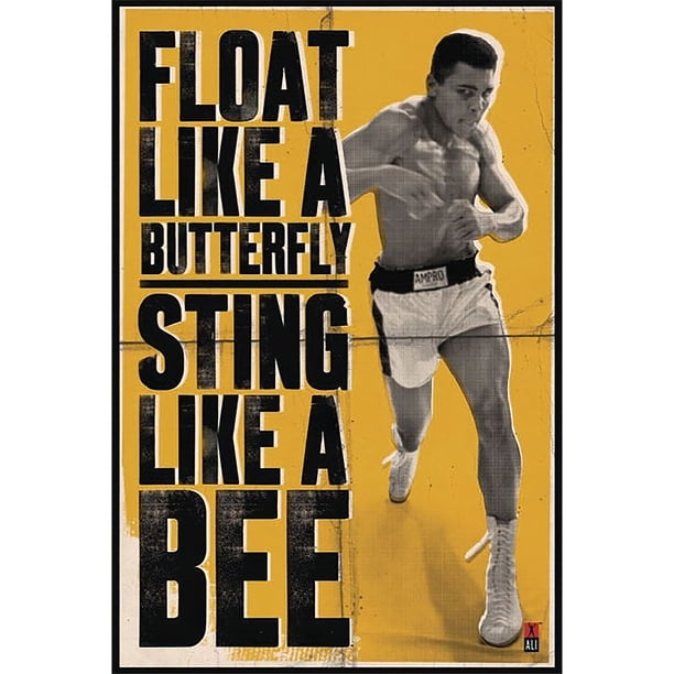 Muhammad Ali Personality Poster Float Like A Butterfly Sting Like A Bee Clear Poster Hanger Walmart Com