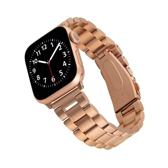 WITHit Rose Gold Link Band with Stainless Steel Fold Over Closure for 38/40/41mm Apple Watch
